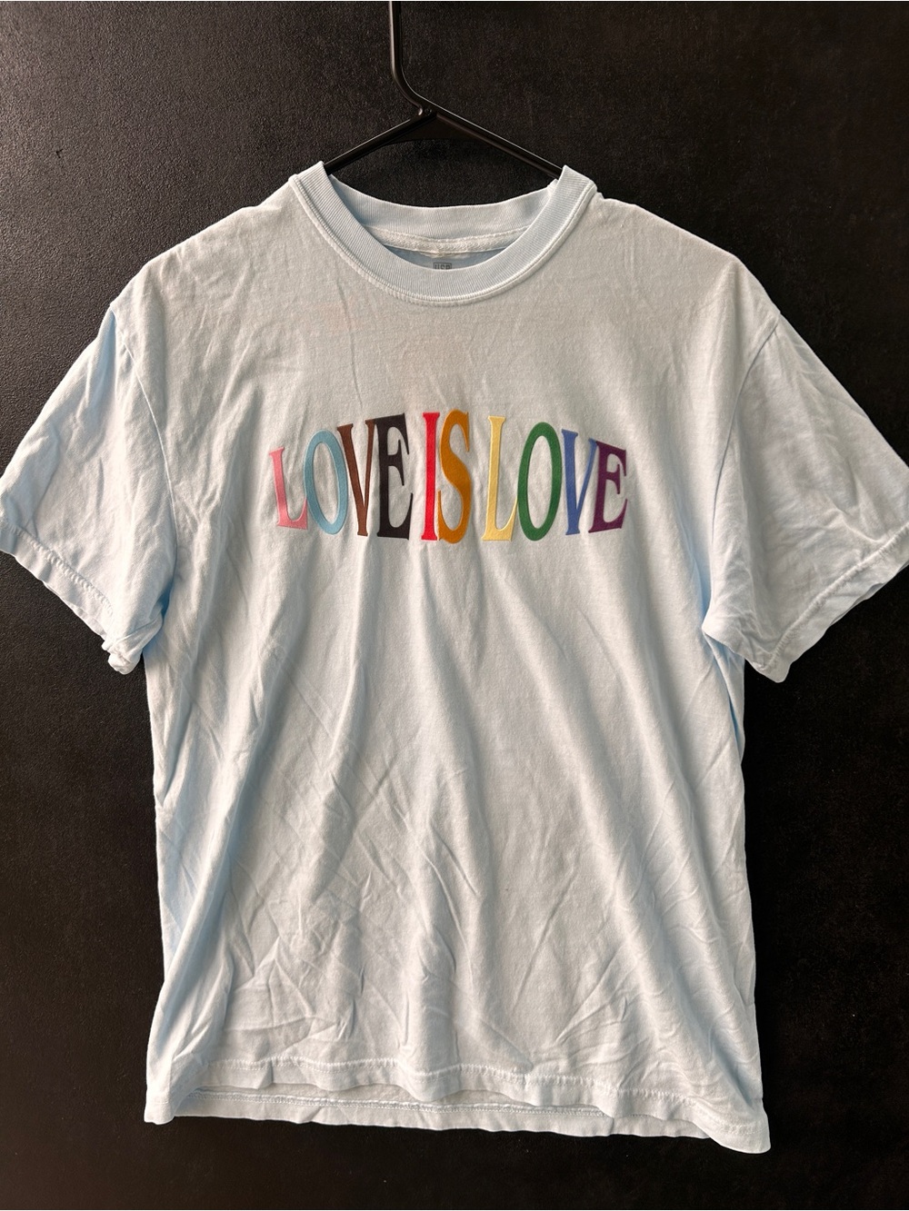 USA Light Blue "LOVE IS LOVE" soccer tee men’s size medium NWT #434